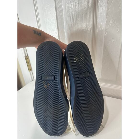 HIRUNDO White Midnight Blue Leather Sneakers Size EU 41 - Picture 7 of 9